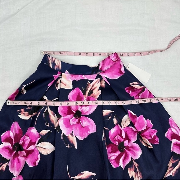 Speechless size 3 Navy Blue & Pink Floral FullMaxi Skirt NEW with tags - Picture 10 of 12